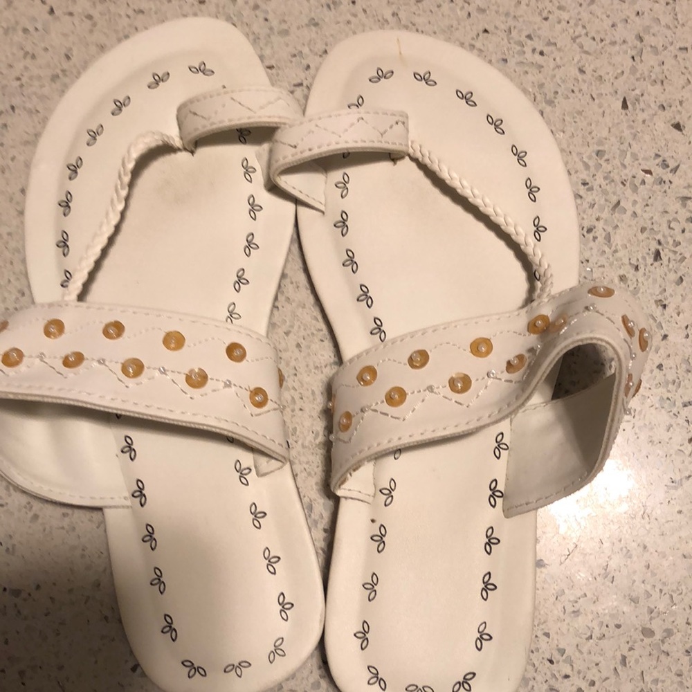 White sandals